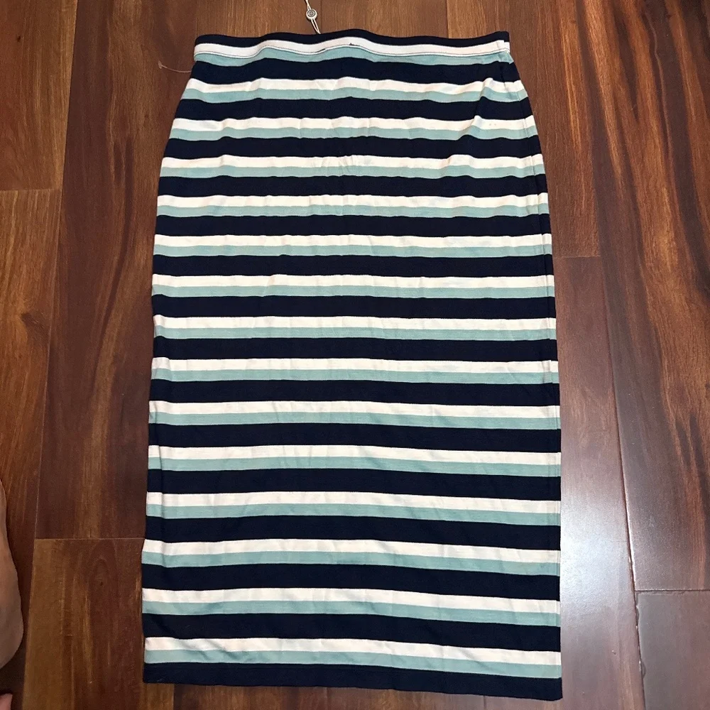 MAX STUDIO Striped Midi Skirt Size Medium